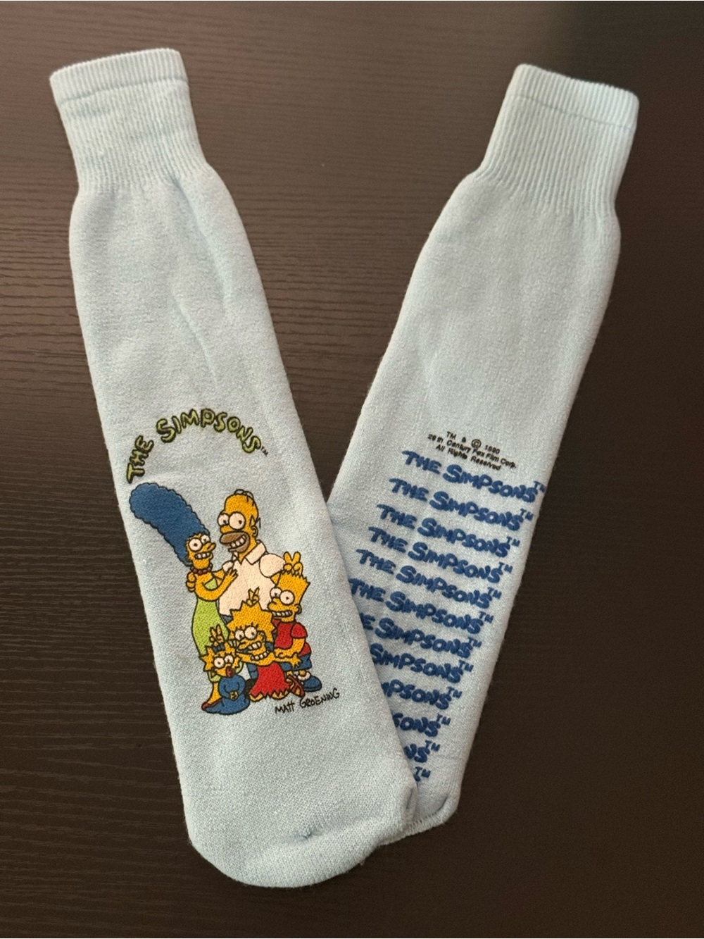 NEW! Vintage 1990 The Simpsons Adult Light Blue Non Slip Traction Socks